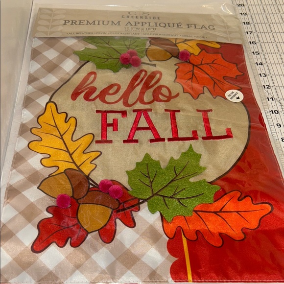 CS Creekside Other - Hello fall 12.5”Wx18”H all weather nylon flag